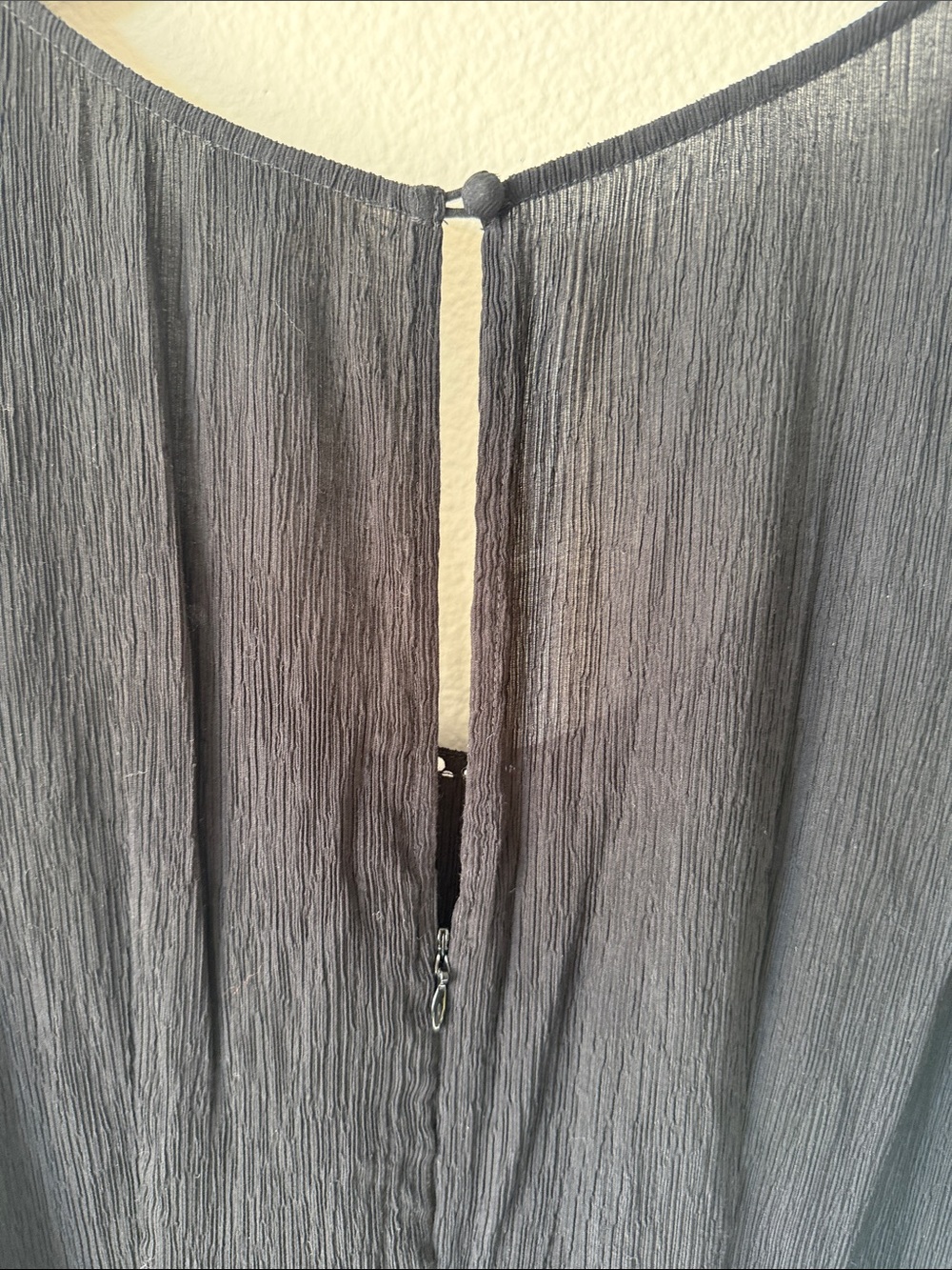 Anthropologie Black Textured Wide Leg Jumpsuit with Scoop Neck - Picture 8 of 9